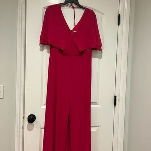 Long Short Sleeve Pink Dress